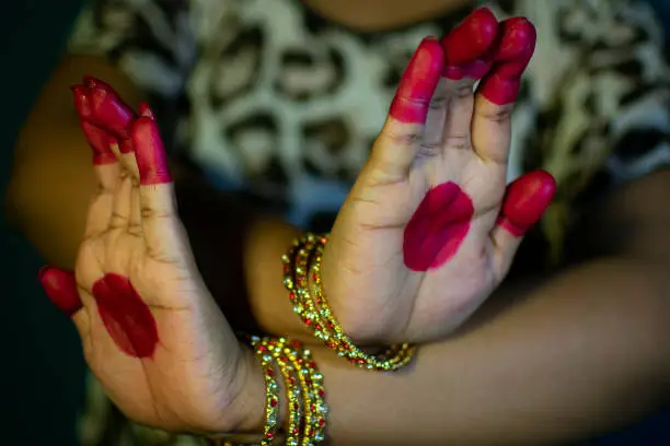 Photo of mudras or gestures of bharatanatyam dance