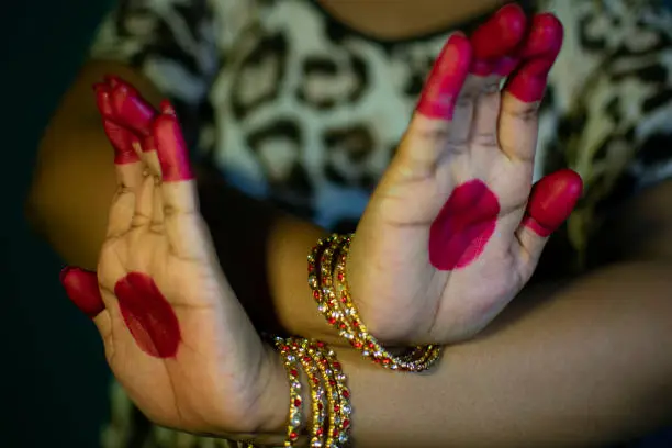 Photo of mudras or gestures of bharatanatyam dance