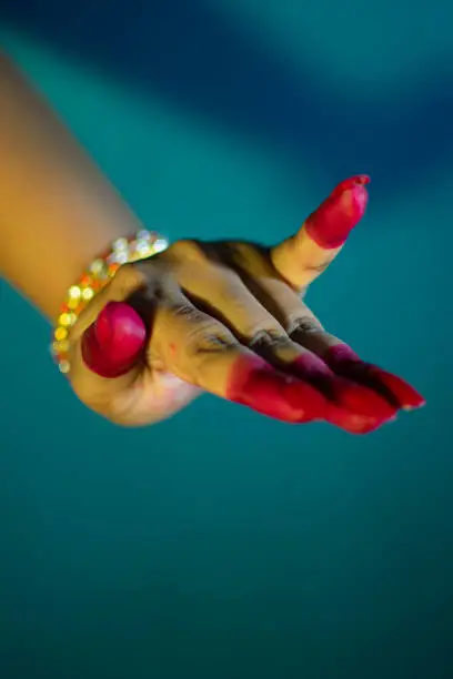 Photo of mudras or gestures of bharatanatyam dance