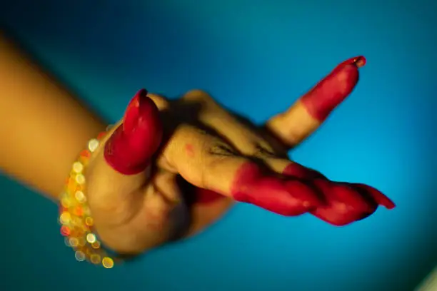 Photo of mudras or gestures of bharatanatyam dance