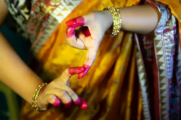 Photo of mudras or gestures of bharatanatyam dance