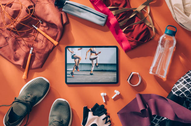 Ready for the Workout: a Flat Lay Exercise Still Life, an Overhead View