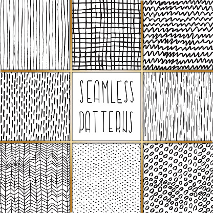 A set of freehand scribble patterns
