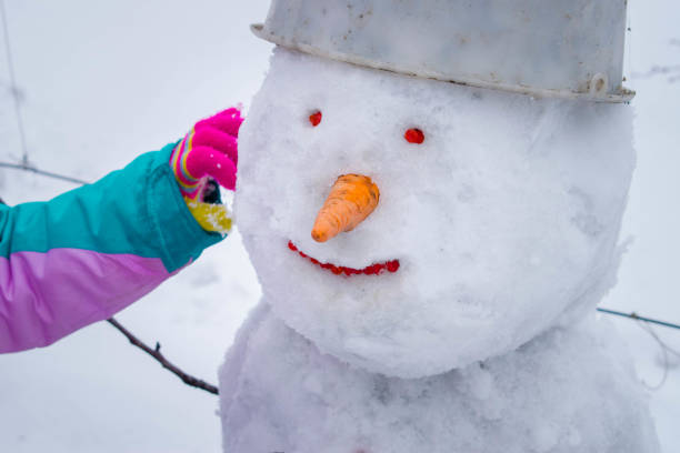 istock Snowman with a carrot instead of a nose close up 1257073003