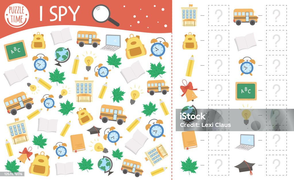 Back to School I Spy Games for Kids