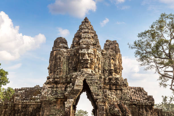istock Sculptures in the Gate of Angkor Wat 1257076458