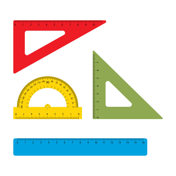 istock School tools, rulers vector set. Instrument line for measuring and instrumental ruler of centimeter and millimeter scales. 1257077506