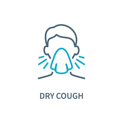 Dry Cough - Icon. Coronavirus vector illustration
