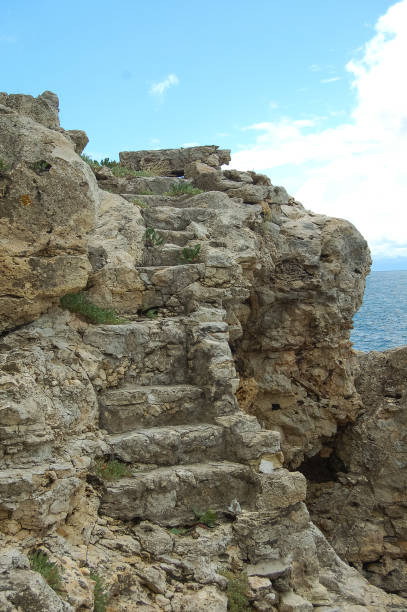 istock Crimea. Ancient steps leading to the watch tower. 1257080879