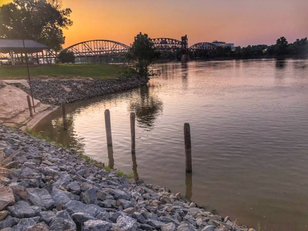 istock Late Summer Sunrise Over the Arkansas River 1257084556
