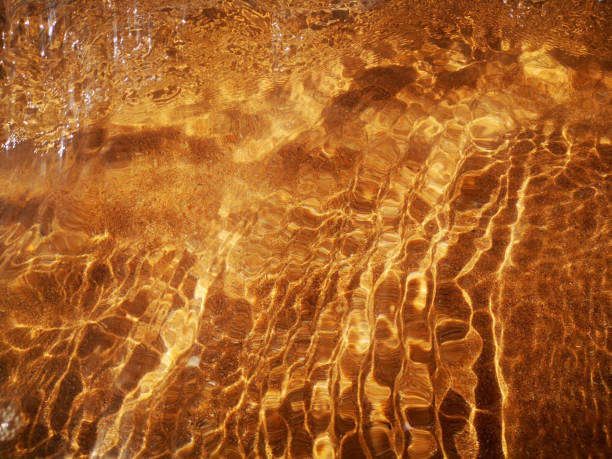 istock Golden sand can be seen through the water with a beautiful pattern. 1257086515