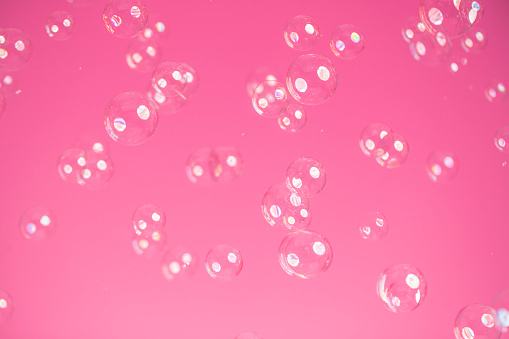 Bubbles on a pink background.