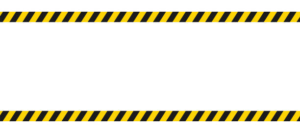 Caution border with diagonal stripes in black and yellow. Attention ribbon frame template. Danger crime tape mockup. Restricted zone. Do not cross sign. Forbidden frame with stripes. Vector EPS 10. Caution border with diagonal stripes in black and yellow. Attention ribbon frame template. Danger crime tape mockup. Restricted zone. Do not cross sign. Forbidden frame with stripes. Vector EPS 10 barricade stock illustrations