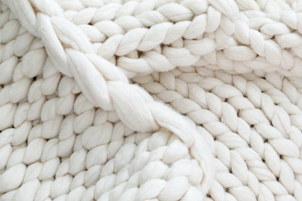 White texture background from merino blanket stock photo