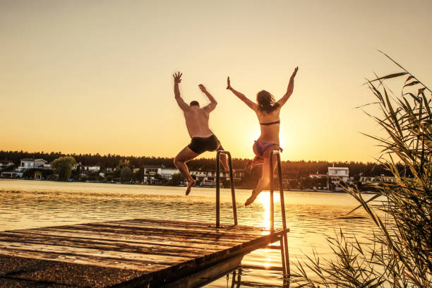 istock Carefree fun by the lake 1257092695