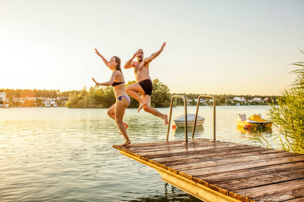 istock Carefree fun by the lake 1257092697