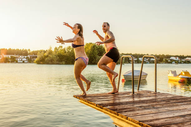 istock Carefree fun by the lake 1257092717