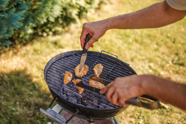 istock Grilling Meat on barbecue grill with coal 1257092749