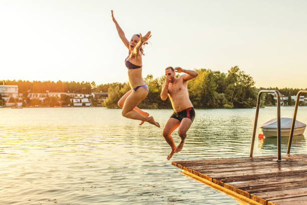 istock Carefree fun by the lake 1257093691