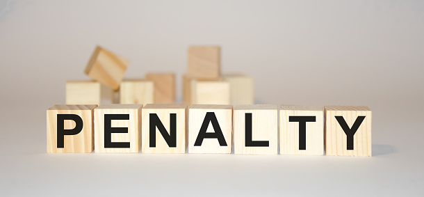 Word penalty made with wood building blocks,stock image. High quality photo