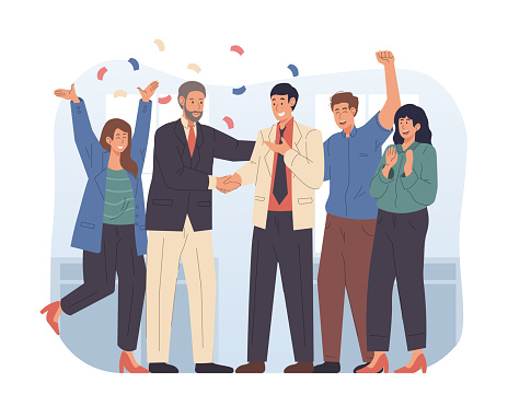 Celebration concept with people character in flat design illustration