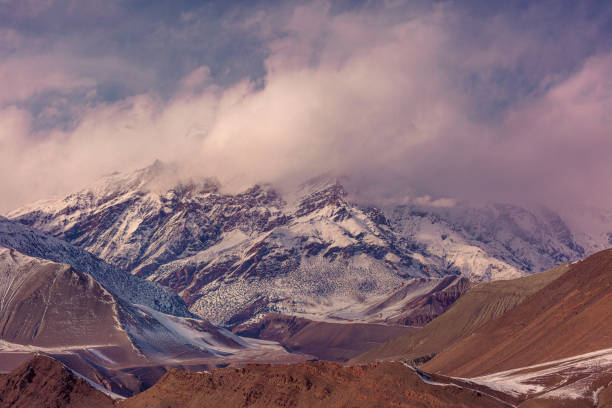 istock Beautiful purple mountain landscape texture 1257102180