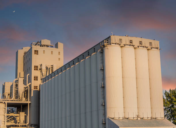 istock Industrial Concrete Silos at Dusk 1257104069