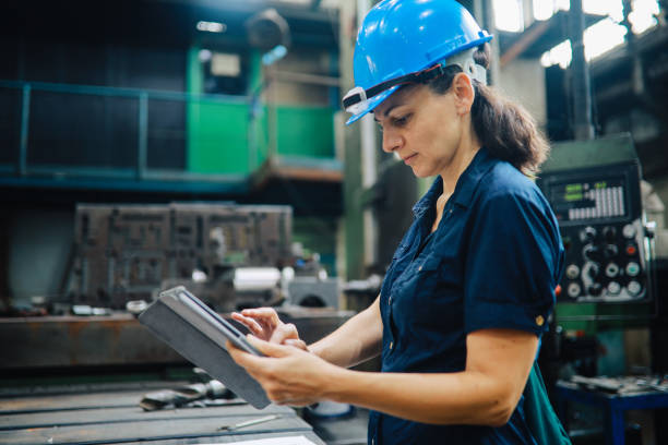 istock Quality control inspector woman working at the STEM sector 1257105888