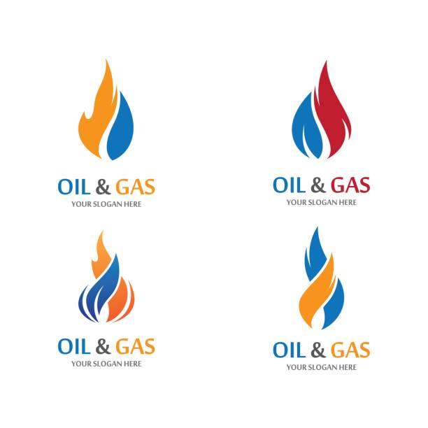 Oil and gas vector icon Oil and gas vector icon illustration flame icons stock illustrations