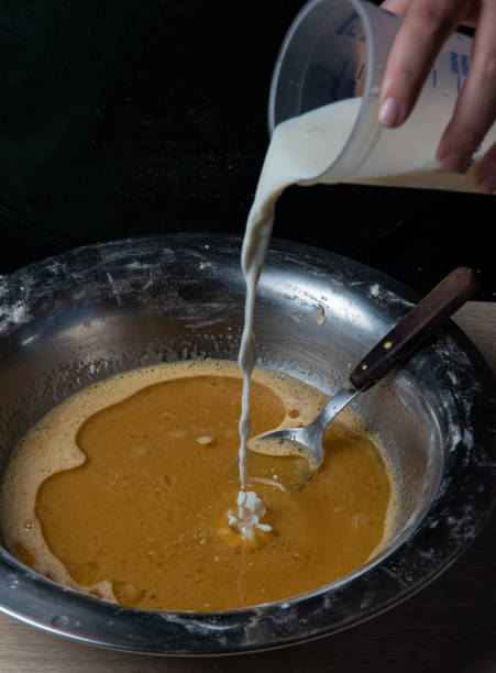 istock homemade dough ingredients on wooden table, selective focus. 1257109564