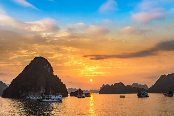 istock Sunset in Halong bay, Vietnam 1257117532