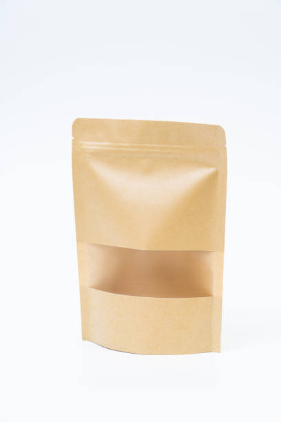 istock Mock up snack paper bag on white background; Copy space for product design 1257124708