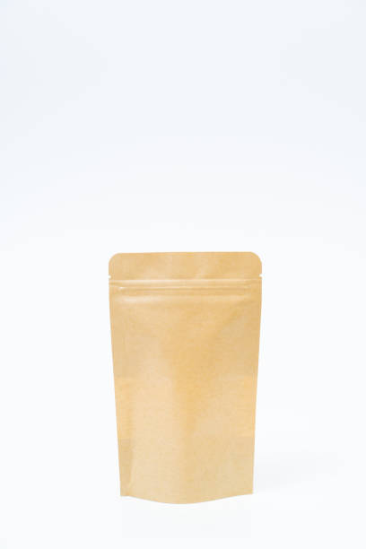 istock Mock up snack paper bag on white background; Copy space for product design 1257124819