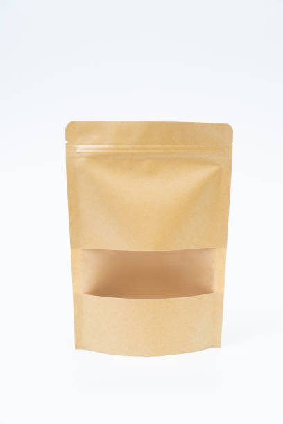 istock Mock up snack paper bag on white background; Copy space for product design 1257124894