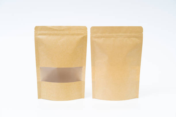 istock Mock up snack paper bag on white background; Copy space for product design 1257125454
