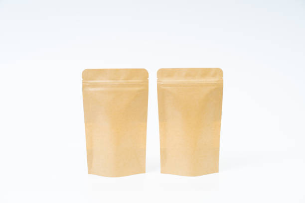 istock Mock up snack paper bag on white background; Copy space for product design 1257125496