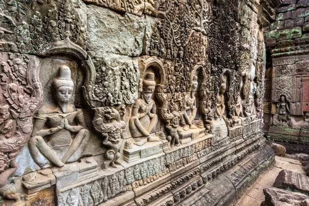 Preah Khan temple in complex Angkor Wat in Siem Reap, Cambodia in a summer day