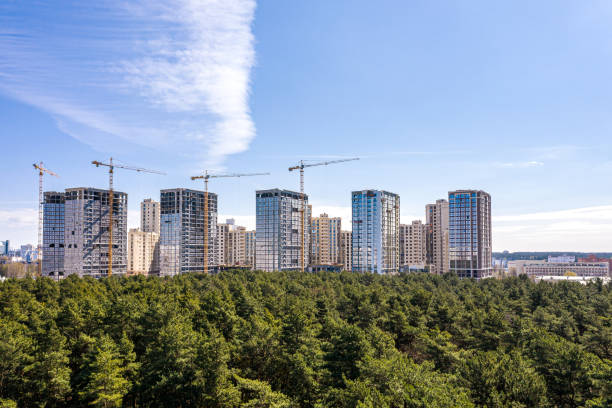 istock modern residential district under construction near city park 1257130875