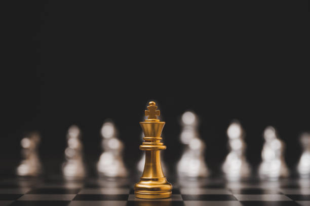 istock Leader and success business competition concept. Chess board game strategy 1257137168