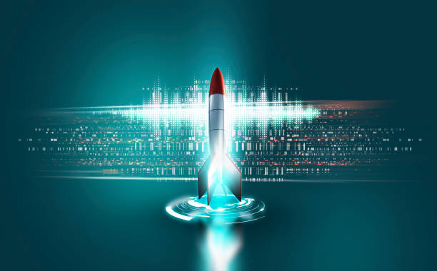 istock Futuristic rocket missle start up concept .Futuristic network . This is a 3d render illustration . 1257138239