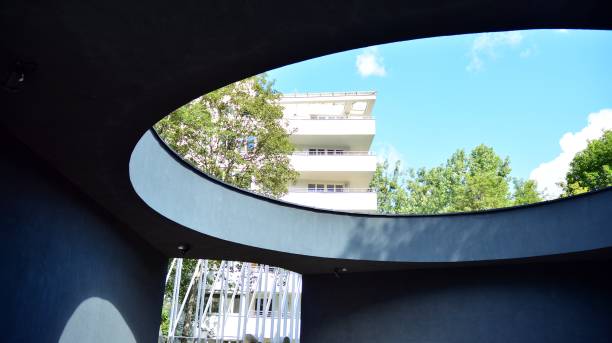 istock Abstract lines on architecture, modern architecture detail. 1257141430