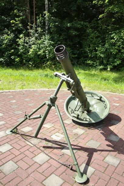 istock Army mortar in a combat position. 1257145815