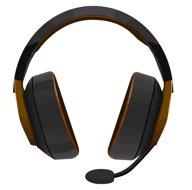 Vector illustration of Gaming Headphone with Microphone for game broadcasting and live stream