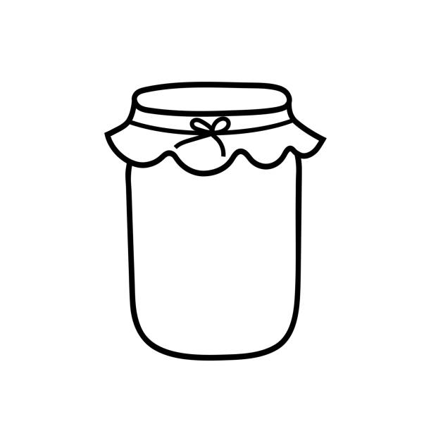 33 Black And White Cartoon Jar Of Jam Illustrations & Clip Art - iStock