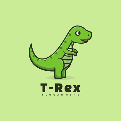 Vector Illustration T-Rex Love Simple Mascot Style.