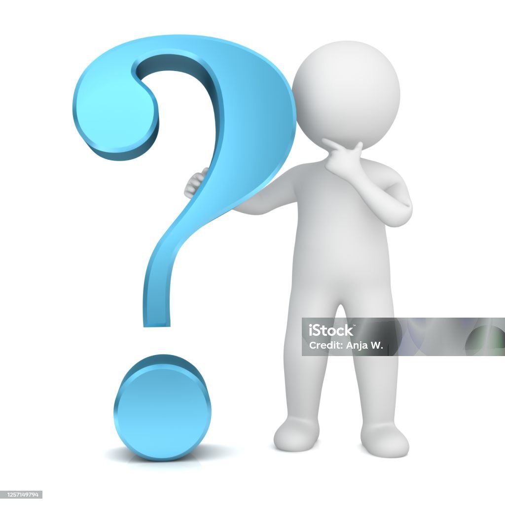 To Question Interrogation Point Man Question Mark Blue 3d Stock Photo - Download ...