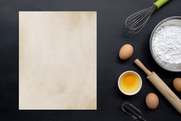 istock baking cooking Ingredients on black background. top view 1257150178