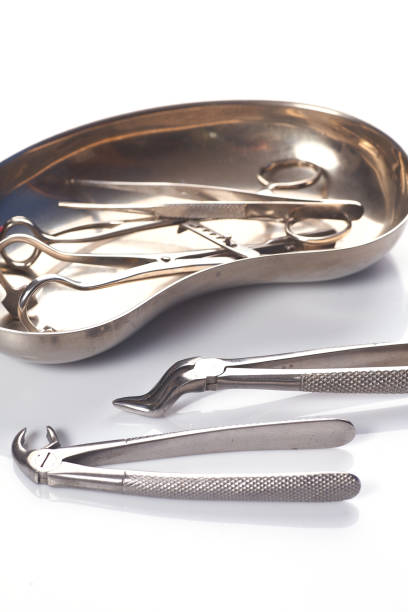 istock Dental appliances in sterile packaging on white background.. 1257151753