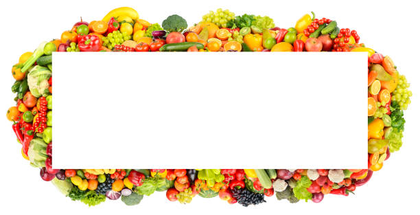 istock Paronama frame of fruits, vegetables, berries 1257151792