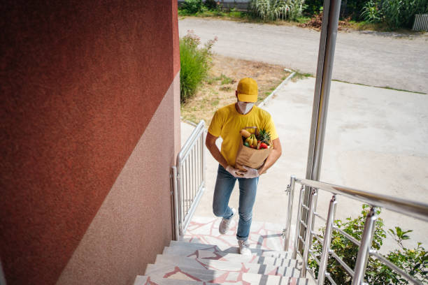 istock Food delivery during a pandemic 1257153678